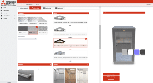 Offerte software - Mitsubishi voorbeeld van configurator